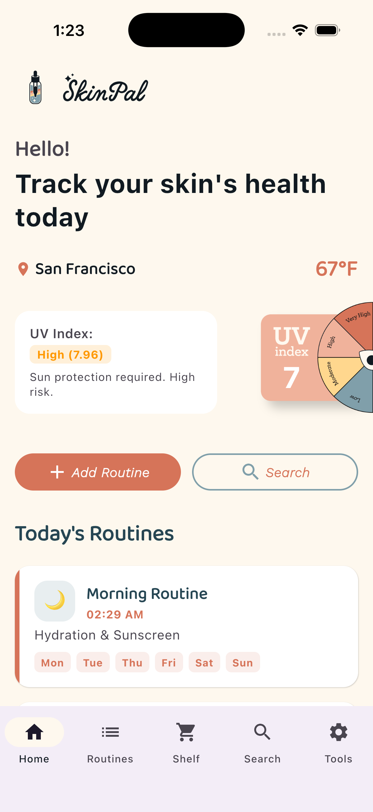 SkinPal app screenshot